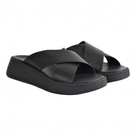 F-MODE LEATHER CROSS SLIDES FIT FLOP FW5 090