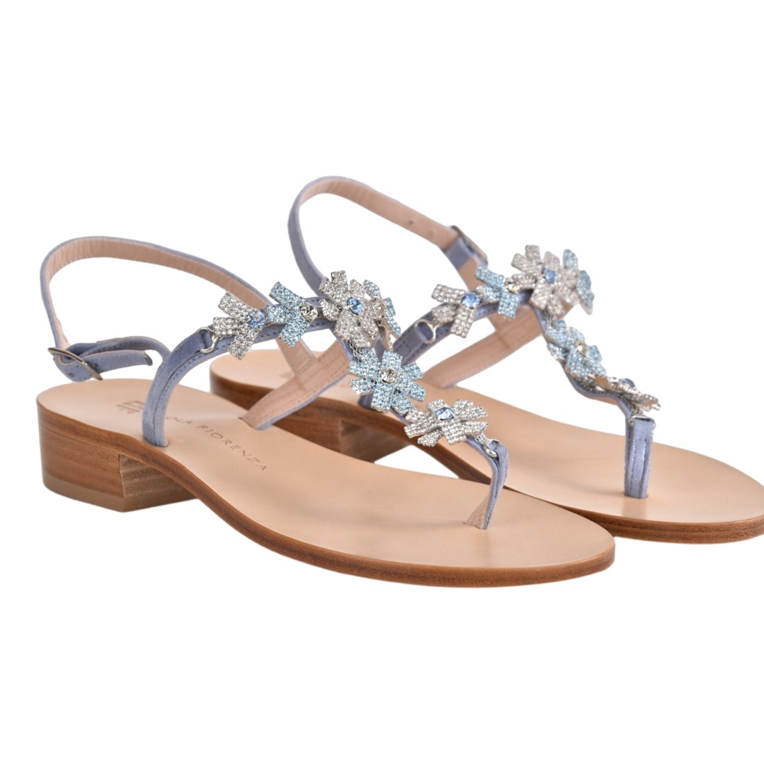 SANDALO IN PELLE CON MICROCRISTALLI PAOLA FIORENZA LRC3008 RIVIERA