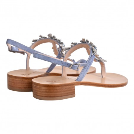 SANDALO IN PELLE CON MICROCRISTALLI PAOLA FIORENZA LRC3008 RIVIERA