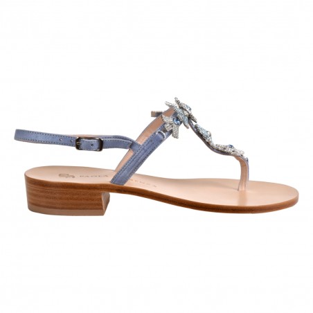 SANDALO IN PELLE CON MICROCRISTALLI PAOLA FIORENZA LRC3008 RIVIERA