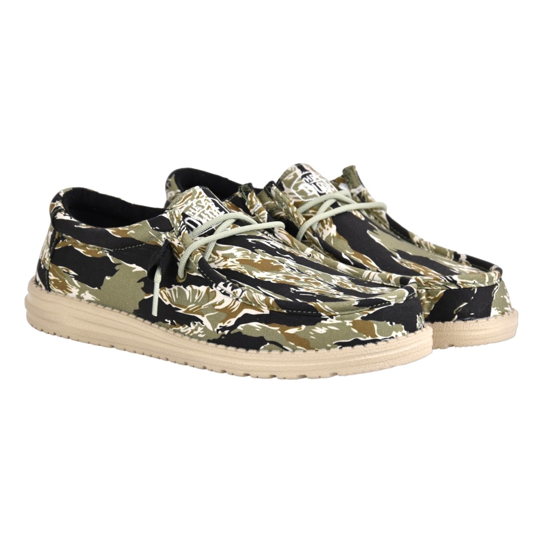 MOCASSINO LACCI IN TESSUTO HEY DUDE WALLYCAMOUFLAGE TIGER