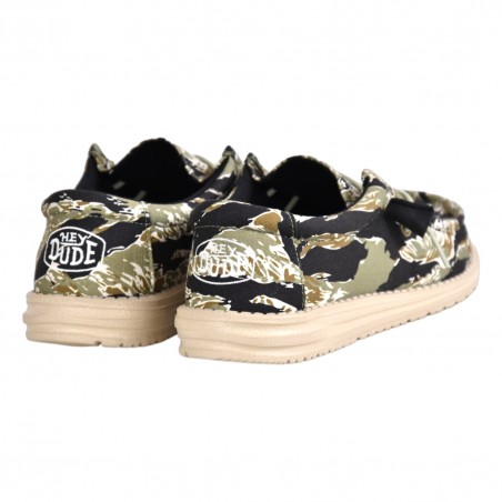 MOCASSINO LACCI IN TESSUTO HEY DUDE WALLYCAMOUFLAGE TIGER