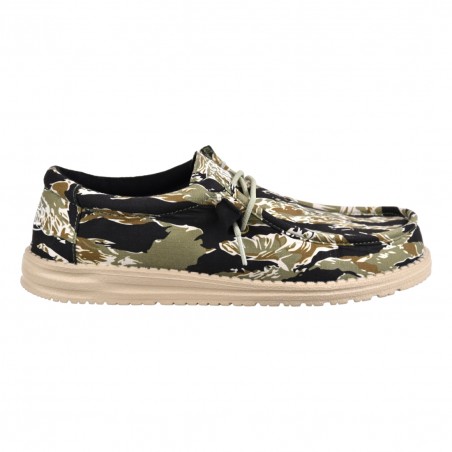 MOCASSINO LACCI IN TESSUTO HEY DUDE WALLYCAMOUFLAGE TIGER