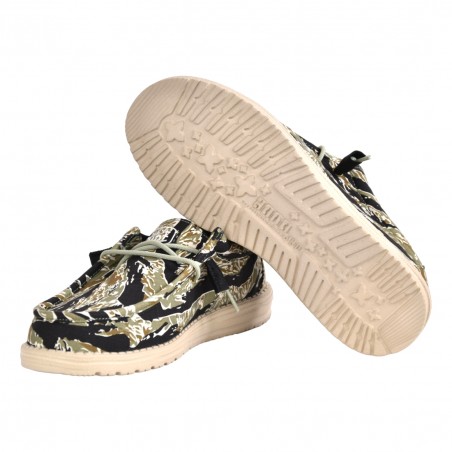 MOCASSINO LACCI IN TESSUTO HEY DUDE WALLYCAMOUFLAGE TIGER
