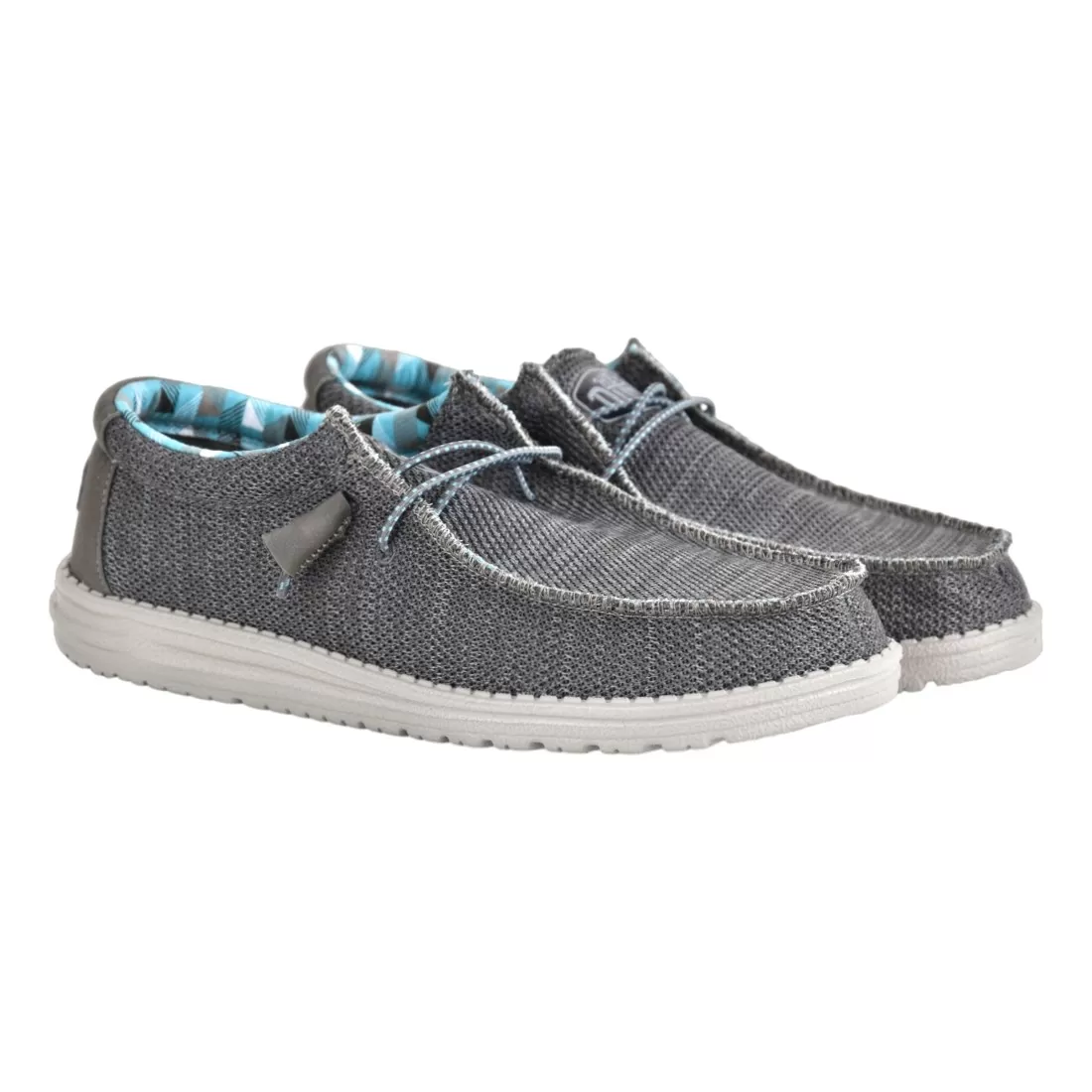 MOCASSINO LACCI IN TESSUTO HEY DUDE WALLYSOX CHARCOAL