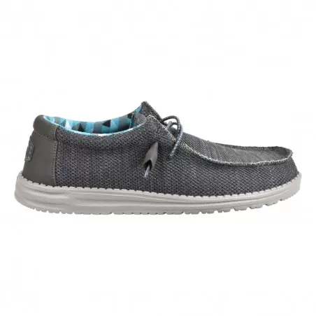 MOCASSINO LACCI IN TESSUTO HEY DUDE WALLYSOX CHARCOAL