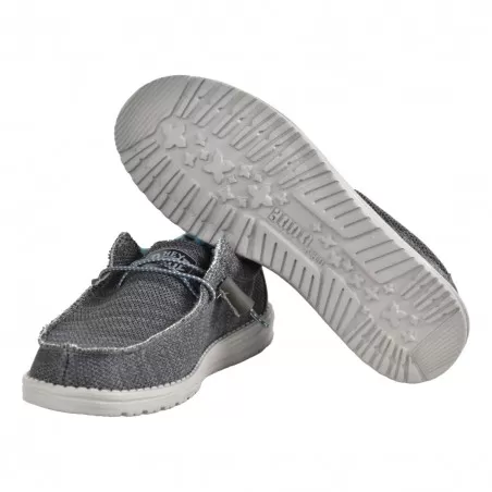 MOCASSINO LACCI IN TESSUTO HEY DUDE WALLYSOX CHARCOAL