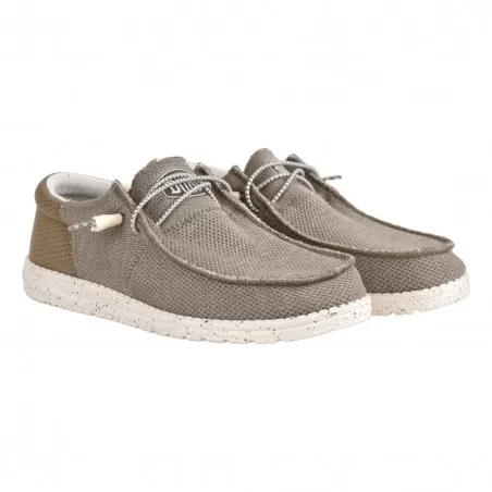 MOCASSINO LACCI IN TESSUTO HEY DUDE WALLYTRI BEIGE