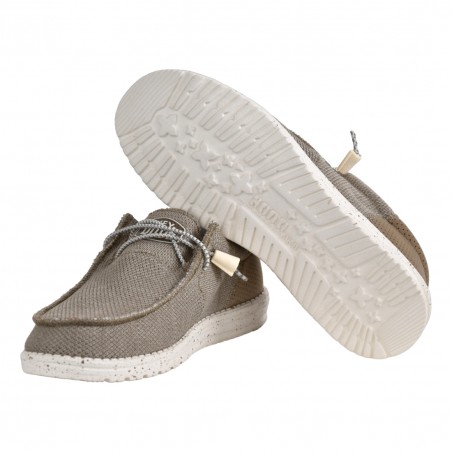 MOCASSINO LACCI IN TESSUTO HEY DUDE WALLYTRI BEIGE