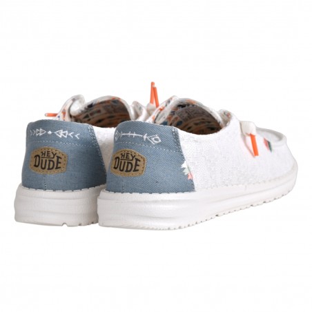 MOCASSINO LACCI IN TESSUTO HEY DUDE WENDYBOHO WHITE