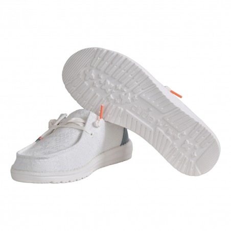 MOCASSINO LACCI IN TESSUTO HEY DUDE WENDYBOHO WHITE