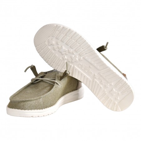 MOCASSINO LACCI IN TESSUTO HEY DUDE WENDYCHAMBRAY SAGE