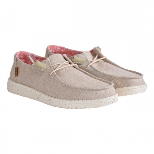 MOCASSINO LACCI IN TESSUTO HEY DUDE WENDYCHAMBRAY WHITENUT