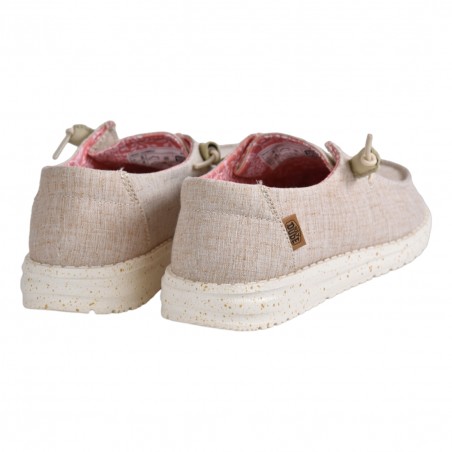 MOCASSINO LACCI IN TESSUTO HEY DUDE WENDYCHAMBRAY WHITENUT