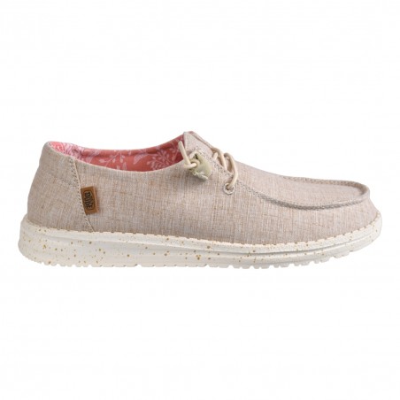MOCASSINO LACCI IN TESSUTO HEY DUDE WENDYCHAMBRAY WHITENUT