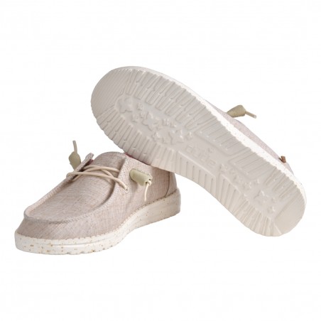 MOCASSINO LACCI IN TESSUTO HEY DUDE WENDYCHAMBRAY WHITENUT