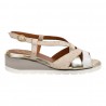 SANDALO CON  ZEPPA LA PARIGINA 10589 BIANCO