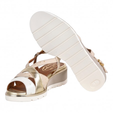 SANDALO CON  ZEPPA LA PARIGINA 10589 BIANCO