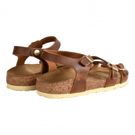 SANDALO KUMBA WAXY LEATHER BIRKENSTOCK 1021489 COGNAC
