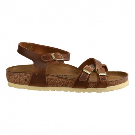 SANDALO KUMBA WAXY LEATHER BIRKENSTOCK 1021489 COGNAC
