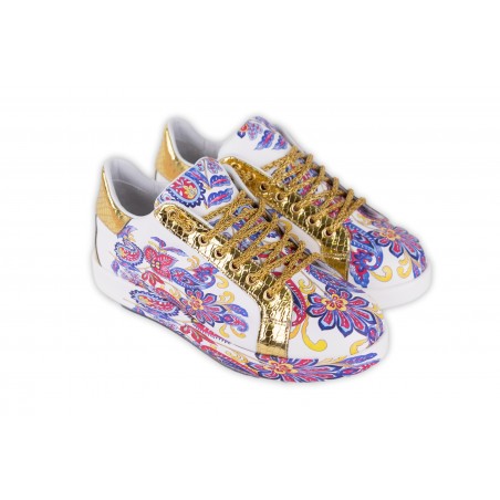 SNEAKERS SNAKE LEATHER / RISE 22YA-1210 ORO