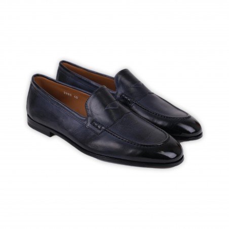 MOCASSINO IN PELLE BLU DOUCAL'S DU2983PANAUF036 NB00