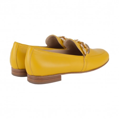 MOCASSINO IN VITELLO CON ACCESSORIO CATENA SITON 8173 GIALLO