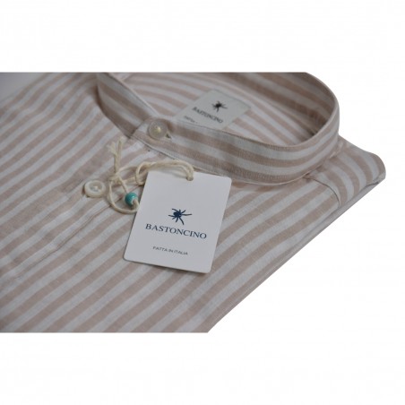 CAMICIA IN LINO RIGA BASTONCINO B1112.COREANO 04