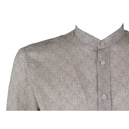 CAMICIA GEOMETRICA IN LINO BASTONCINO B2116.COREANO 07