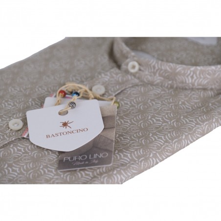 CAMICIA GEOMETRICA IN LINO BASTONCINO B2116.COREANO 07