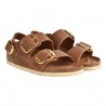 SANDALO MILANO BIG BUCKLE OILED LEATHER BIRKENSTOCK 1024067 COGNAC