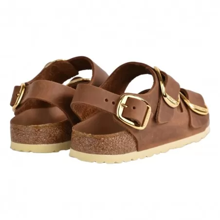 SANDALO MILANO BIG BUCKLE OILED LEATHER BIRKENSTOCK 1024067 COGNAC