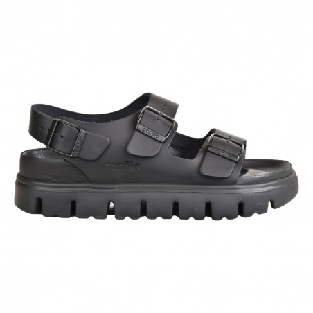 SANDALO MILANO CHUNKY EXQUISITE NATURAL LEATHER PAPILLIO 1024608 BLACK