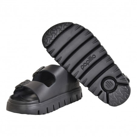 SANDALO MILANO CHUNKY EXQUISITE NATURAL LEATHER PAPILLIO 1024608 BLACK