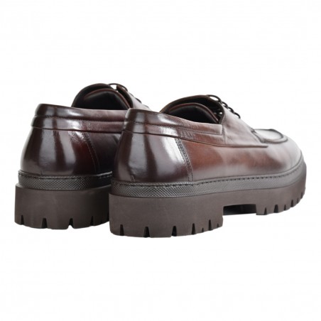MOCASSINO CON LACCI PANTANETTI 16886F TABACCO