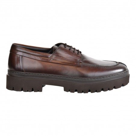 MOCASSINO CON LACCI PANTANETTI 16886F TABACCO