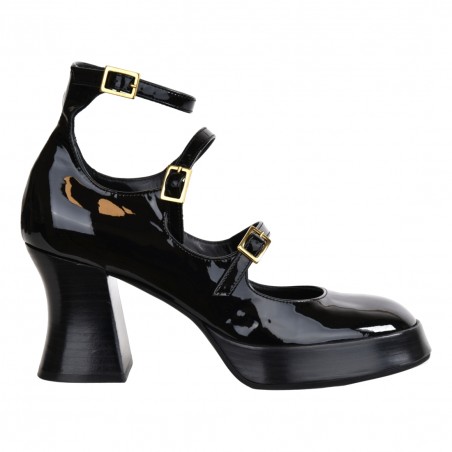 DECOLLETE VERNICE CON CINTURINI GIAMPAOLO VIOZZI JI8012-C NERO