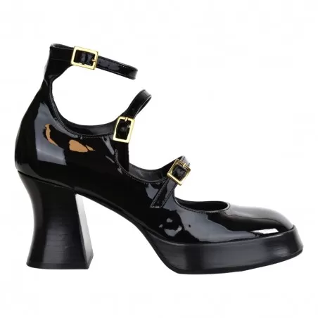 DECOLLETE VERNICE CON CINTURINI GIAMPAOLO VIOZZI JI8012-C NERO