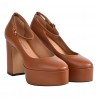 DECOLLETE PLATEAU CON CINTURINO ROBERTO FESTA NEWYORK COGNAC