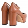 DECOLLETE PLATEAU CON CINTURINO ROBERTO FESTA NEWYORK COGNAC
