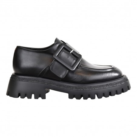 MOCASSINO CON FIBBIA HALMANERA RAMA19 NERO