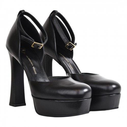 DECOLLETE CON CINTURINO PLATEAU GIAMPAOLO VIOZZI ZA2247 NERO