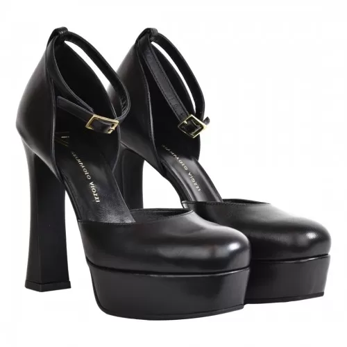 DECOLLETE CON CINTURINO PLATEAU GIAMPAOLO VIOZZI ZA2247 NERO