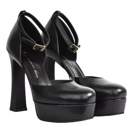 DECOLLETE CON CINTURINO PLATEAU GIAMPAOLO VIOZZI ZA2247 NERO