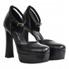 DECOLLETE CON CINTURINO PLATEAU GIAMPAOLO VIOZZI ZA2247 NERO