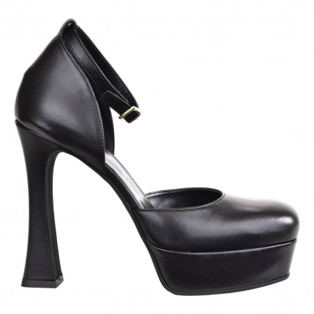 DECOLLETE CON CINTURINO PLATEAU GIAMPAOLO VIOZZI ZA2247 NERO