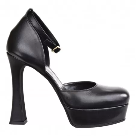 DECOLLETE CON CINTURINO PLATEAU GIAMPAOLO VIOZZI ZA2247 NERO