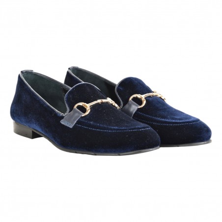 MOCASSINO IN VELLUTO CON MORSETTO POESIE VENEZIANE JJA65 BLUETTE