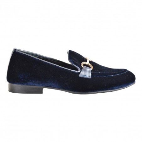 MOCASSINO IN VELLUTO CON MORSETTO POESIE VENEZIANE JJA65 BLUETTE
