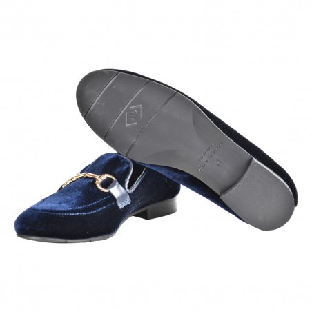 MOCASSINO IN VELLUTO CON MORSETTO POESIE VENEZIANE JJA65 BLUETTE